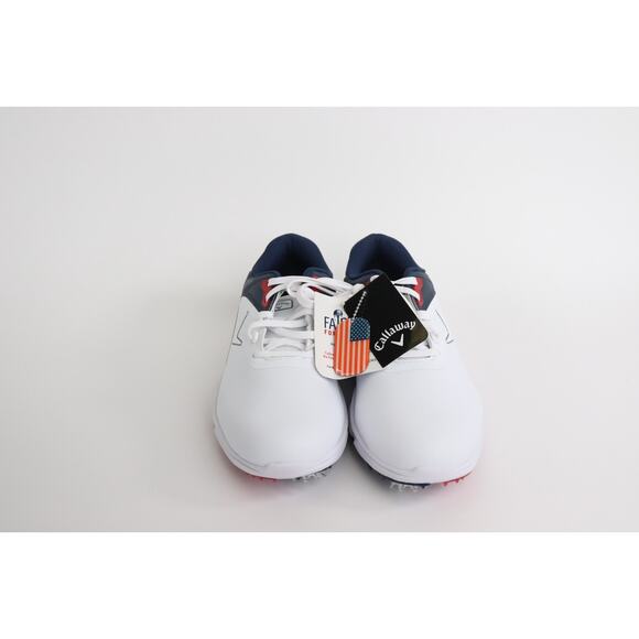 BRAND NEW Callaway Men's Golf Shoes Size 8 White Navy Red CG410WBD Spiked - Picture 7 of 9